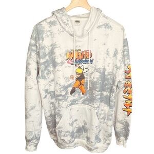 Naruto Shippuden Shonen Jump Grey Tie-Dye Gray Hoodie Size Medium BNWT